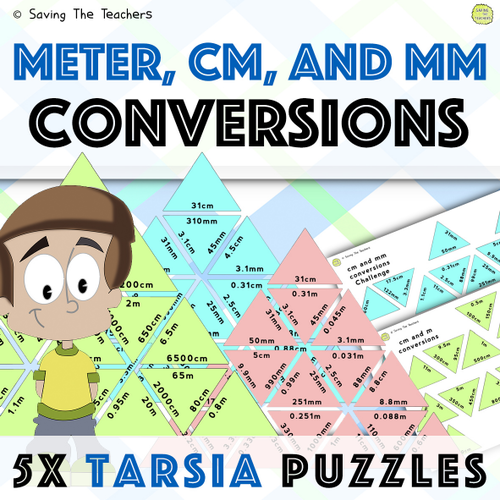 Measurement Conversion Tarsia Puzzles Mm Cm And Meters Teaching Resources