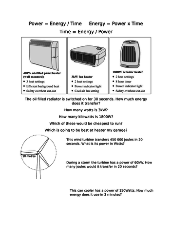 AQA Power Calculation Foundation/Standard demand