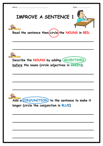 Improve a Sentence - Worksheets