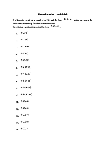 Probability (new A level) - teaching notes, examples and exercises & homework/test