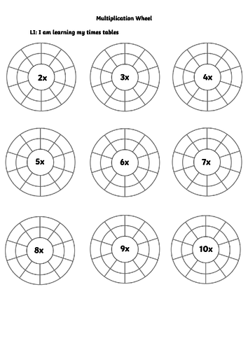  Multiplication Wheel Teaching Resources