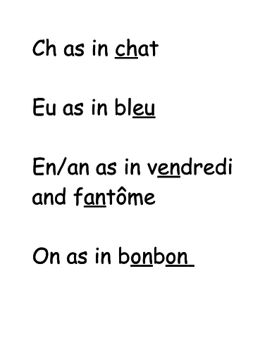Grade 1 French Immersion Phonetics