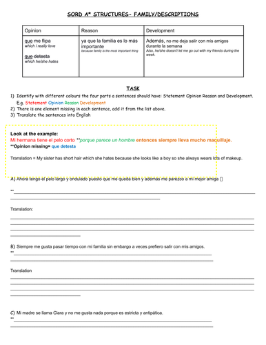 Spanish NEW GCSE - Grammar - present VS imperfect tense to discuss FAMILY RELATIONSHIPS