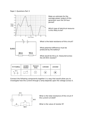 AQA 9-1 Energy and Electricity Revision | Teaching Resources