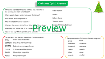 Printable Paper Based Christmas Quizzes And Puzzles - 