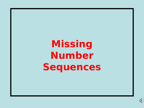 Missing number sequences