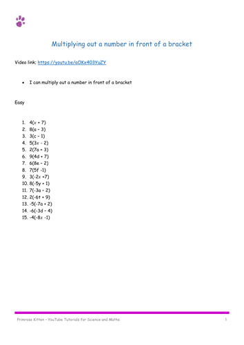 Introductory Algebra Worksheets. Differentiated, withs answers and