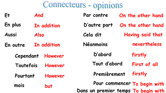 french essay connectives