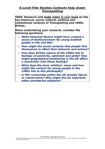trainspotting essay