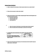 Electrolysis and Electroplating (4 Worksheets with Answer Sheets