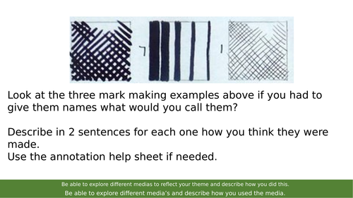 AQA Art and Design Mark Making Lesson KS4