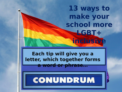 13 Ways to a more LGBT+ Inclusive School | Teaching Resources
