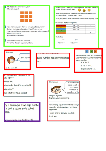 Recognise and use square numbers and cube numbers year 5 | Teaching ...