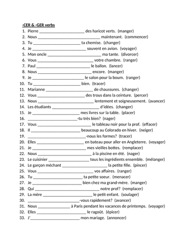 cer-verbs-ger-verbs-in-french-verbes-cer-ger-worksheet-4-teaching