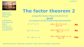 Factor theorem 2 - fully factorising polynomials | Teaching Resources