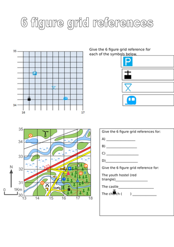 4 and 6 digit grid references ks3 lesson plan teaching resources