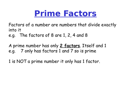 Prime Factor Decomposition | Teaching Resources