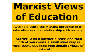 Marxist view of education | Teaching Resources