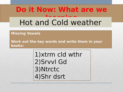 KS3 weather - L9 - extremes of temperature - fully resourced