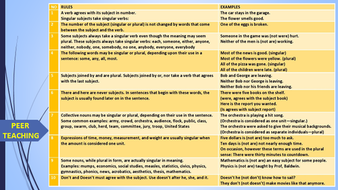 resources verb agreement teaching subject lesson presentation posters display