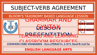 verb agreement resources teaching subject lesson presentation