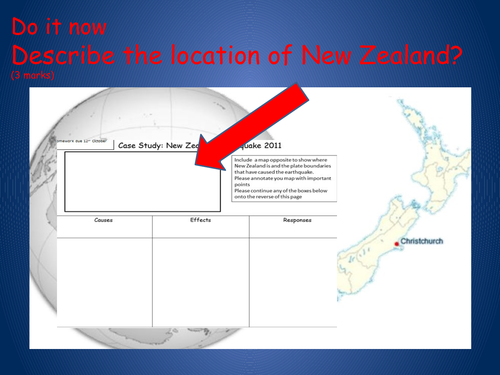 KS3 tectonics - L8 new zealand earthquake - fully resourced