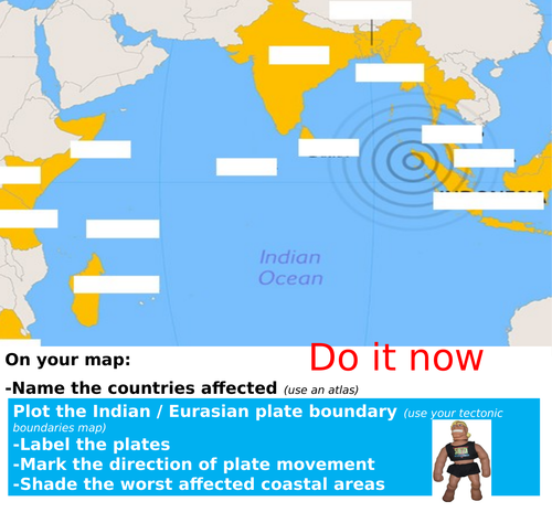 KS3 tectonics - L11 tsunami map and effects - fully resourced