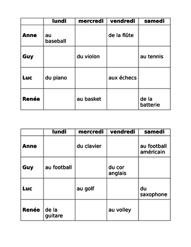 Jouer French Verb Info Gap Teaching Resources 3275