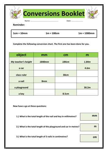 Converting Measurements Worksheets