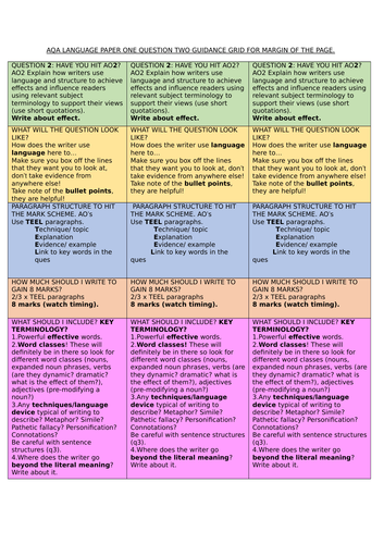 aqa-language-paper-1-question-2-structure-strips-teaching-resources