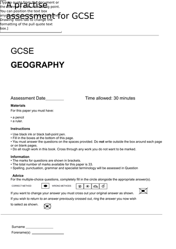 EDUQAS spec B - unit 1 - L7 assessment 1 - fully resourced