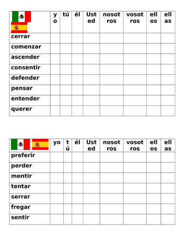  E To IE Verbs In Spanish Connect 4 Game Teaching Resources