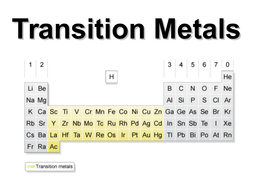 A level Chemistry - Transition Metals | Teaching Resources