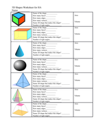 3D and 2D Shapes Differentiated Worksheets For KS3 | Teaching Resources