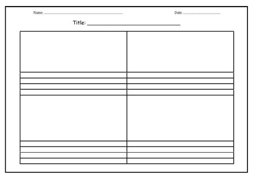 storyboard template 4 boxes