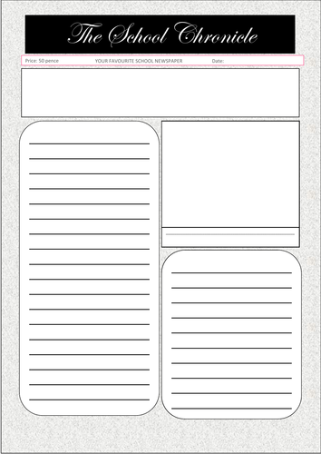 Free Printable Newspaper Template - FREE PRINTABLE TEMPLATES