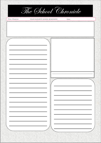 blank newspaper templates