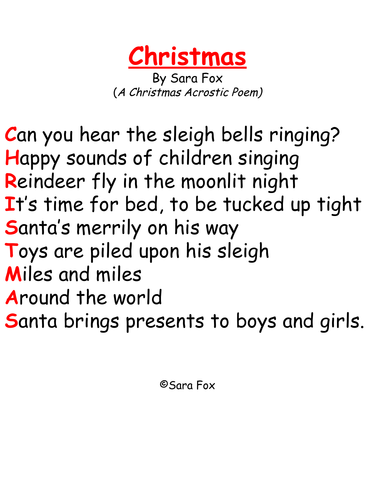 Christmas Poems And Activities Ks1 & Ks2 