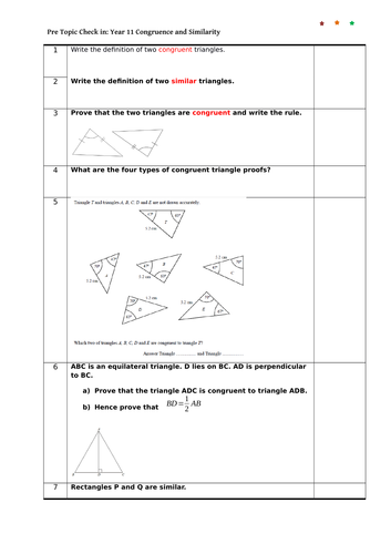 Maths Check in and check out topics | Teaching Resources