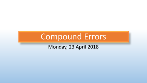 Compound Errors | Teaching Resources