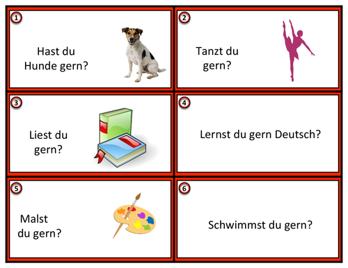 Hast du gern.....? German Task Cards with Gern Expressions | Teaching ...