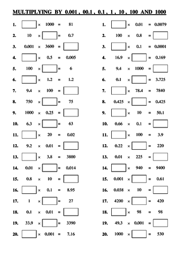 Numeracy Skills | Teaching Resources