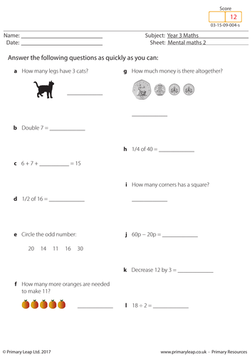 Mental Maths 2 | Teaching Resources