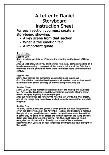 Letter to daniel bbc bitesize picture