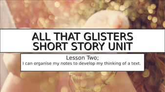 All That Glisters - Anne Donovan Short Story Resources | Teaching Resources