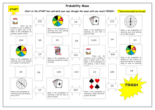 Probability Maze Activity Teaching Resources