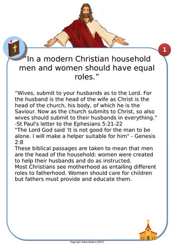 Christianity Gender Roles Gender Equality And Sexism [gcse Rs Relationships And Families L8 10