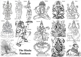 the hindu pantheon  colouring sheet  teaching resources