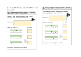 bar model multiplication and division fluency problems