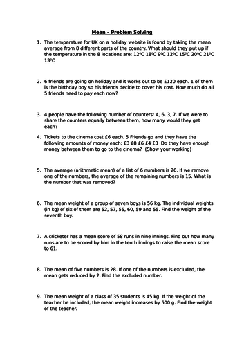 Averages (Key Stage 2)